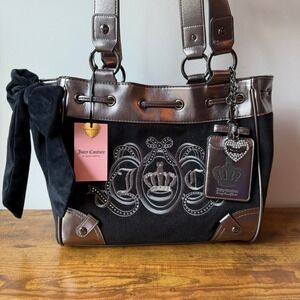 NWT Juicy Couture Lovers Club Daydreamer Tote Metallic Black Viral Y2K Liquorice
